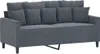 vidaXL Divano a 2 posti in velluto grigio scuro 140 cm Anteprima dell’immagine prodotto 1
