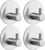 Handtuchhaken 4er Set selbstklebend silber Metall 3M Bad Produktbild-Vorschau 1