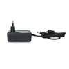 A black power adapter with a European plug and a coiled cable with a barrel connector is shown against a white background. Produktbild-Vorschau