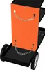 A close-up view of a welding cart with chains attached to the orange panel. Náhľad obrázku produktu