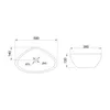 Technical drawing with dimensions of a sink. Produktbild-Vorschau