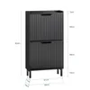 A black shoe cabinet with dimensions shown. Náhľad obrázku produktu
