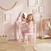 AIYAPLAY Kindermake-up tafel set 2-in-1: een kaptafel en Productafbeelding-voorbeeld 2