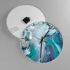 Wanduhr - Rund - Glasuhr - Abstraktion dreidimensional blau Produktbild-Vorschau 2