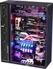 A detailed view of a complex, futuristic-looking computer case or model, filled with intricate components and colorful LED lighting. Voir les images du produit
