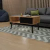 Skandinavischer Couchtisch Lamellen EICHE WOTAN/SCHWARZ Produktbild-Vorschau 3