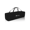 A black travel bag with handles and a white logo on a white background. Anteprima dell’immagine prodotto