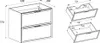 Technical drawing of a bathroom cabinet with dimensions. Produktbild-Vorschau