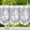 heimtexland ® Scheibengardine Jacquard Blumen Weiß Produktbild-Vorschau 2