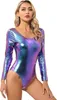 Damen Metallic Body XL – Glänzender Langarmig Ballettanzug, Produktbild-Vorschau 4