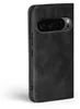 A black flip cover case for a Google Pixel phone, shown from the side. Produktbild-Vorschau
