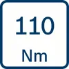 A square graphic with a dark blue border containing the numbers '110' and 'Nm' in dark blue text. Anteprima dell’immagine prodotto