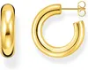 A pair of gold hoop earrings on a white background. Anteprima dell’immagine prodotto