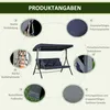 Outsunny Hollywoodschaukel 3-Sitzer Gartenschaukel Produktbild-Vorschau 6