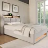 OKWISH Lit tapissier 90x200cm avec coffre,Lit coffre Lit Voir les images du produit 5