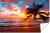 MuchoWow® Poster Palme - Sonnenuntergang - Strand - Meer - Produktbild-Vorschau 1