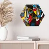 DEQORI Glasbild Echtglas 40x35 cm 'Linolschnitt Gesichter' Produktbild-Vorschau 4