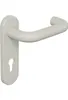 A light gray door handle with a keyhole plate, shown against a white background. Anteprima dell’immagine prodotto