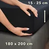 180 x 200 cm, 100% gekamd katoen,  100, zwart, geschikt Produktbild-Vorschau 5