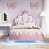 Kinderbett Polsterbett 90x200 cm, Prinzessin Einzelbett mit Produktbild-Vorschau 4