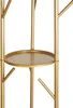 A close-up shot of a gold metal coat rack with a circular shelf. Náhled obrázku produktu