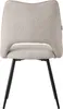 A back view of a beige dining chair with black metal legs. Produktbild-Vorschau