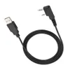 A black USB programming cable with two 3.5mm audio jacks on a white background. Náhled obrázku produktu