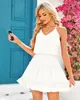 Minikleid für Damen, V-Ausschnitt, ärmellos, mit Rüschen Produktbild-Vorschau 4