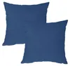 Kissenbezug 2er Set  blau 40x40 cm Struktur Leinenoptik Produktbild-Vorschau 1