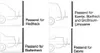 Diagrams showing different car rear types and indicating compatibility with a product. Produktbild-Vorschau