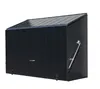 A dark gray metal storage box with a slanted roof, shown against a white background. Náhľad obrázku produktu