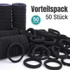 50er Set Haargummis Schwarz 4cm Elastisch Stoff Produktbild-Vorschau 1