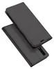 A black flip case for a smartphone is shown from a diagonal angle. Produktbild-Vorschau