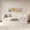 Letto imbottito Flieks 90x190 cm con letto estraibile, Anteprima dell’immagine prodotto 3