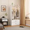 Fortuna Lai Kleiderschrank mit Glas Weiß, Vielseitiger Produktbild-Vorschau 2