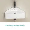 EMKE Eckwaschbecken Wandmontage Keramik 560x340mm Weiß Produktbild-Vorschau 4