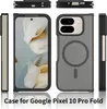 Collage of a phone case for Google Pixel 10 Pro Fold, showing different angles and a close-up of the back with a magnetic ring. Produktbild-Vorschau