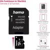 A product image showing a microSD card adapter and a microSD card, with accompanying feature descriptions and icons. Voir les images du produit