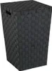 A black woven laundry basket with a lid. Náhľad obrázku produktu