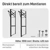 Two black metal table legs are shown, along with included hardware and descriptive text. Podgląd zdjęcia produktu