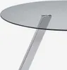 Tavolo moderno rotondo in vetro 130 cm con gambe in metallo Anteprima dell’immagine prodotto 4