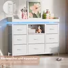 Komoda Moonbite RGB LED 108 cm z 8 szufladami z tkaniny i Podgląd zdjęcia produktu 5
