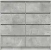 A close-up, front-facing view of a gray sideboard with multiple drawers. Náhled obrázku produktu