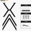 A set of black metal table legs with included hardware, presented on a white background. Voir les images du produit