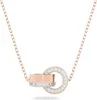 Swarovski Halskette Hollow Anhänger, Weiß, Roségold, Produktbild-Vorschau 1