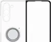 A transparent phone case with a circular accessory attached, shown next to a blank phone screen. Produktbild-Vorschau