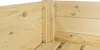Close-up view of the corner joint of a wooden raised garden bed, showing the construction details. Produktbild-Vorschau