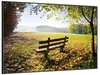 Wallario Wandbild Idyllische Holzbank in den Bergen, Größe: Produktbild-Vorschau 2