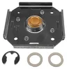 A metal bracket with a brass bushing and two washers and a clip. Produktbild-Vorschau