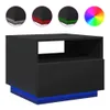 2025 Moderne Couchtisch mit LED-Leuchten Schwarz 50x49x40 Produktbild-Vorschau 2